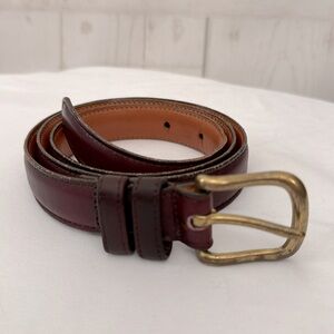 Vintage Coach Sz 34 Glove Tanned Cowhide Leather Belt 6600 Burgundy Brass Buckle